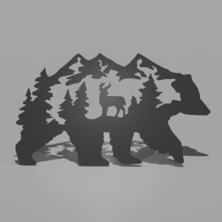 Sheet metal wall decor! Bear Scene