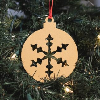 Round Simple Snowflake Ornament - Gold