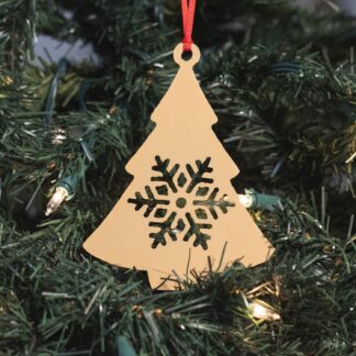 Snowflake Tree Ornament - Gold