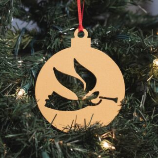 Round Angel With Horn Ornament - Gold