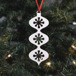 3 Tier Snowflake Ornamnet - White