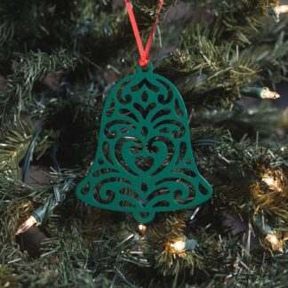 Snowflake Bell Ornament - Green
