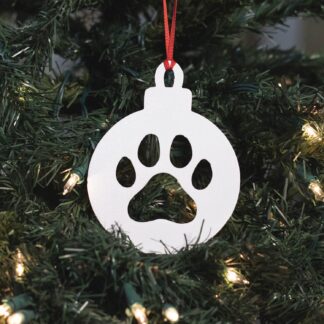 Round Paw Print Ornament