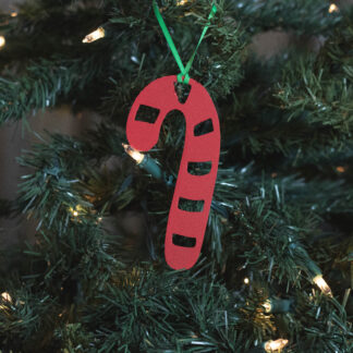 Candy Cane Ornament - Red