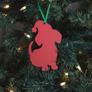 Christmas Dog Ornament - Red