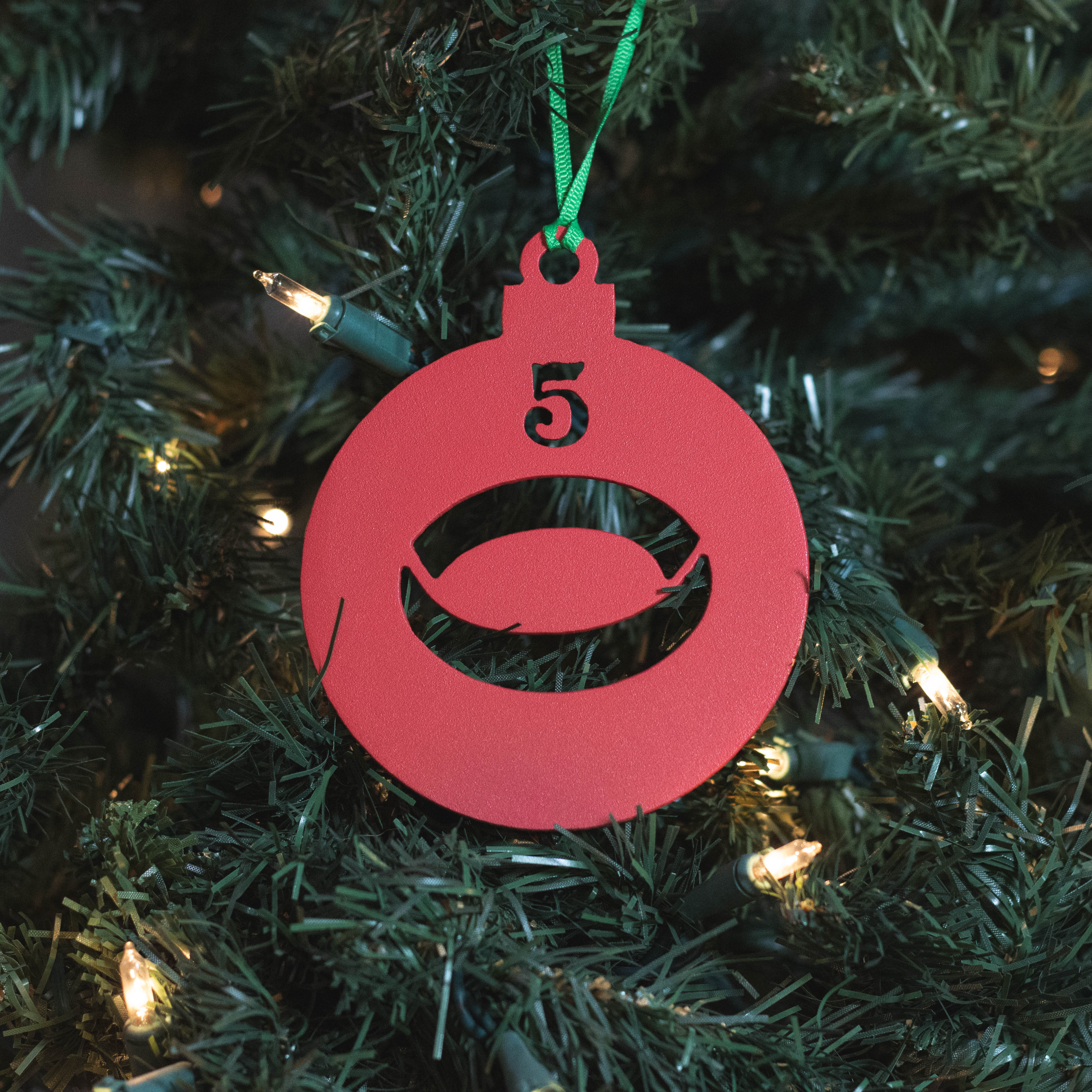 12 Days of Christmas - Day 5 Ornament - Red