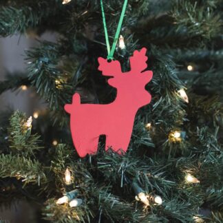 Christmas Reindeer Ornament - Red