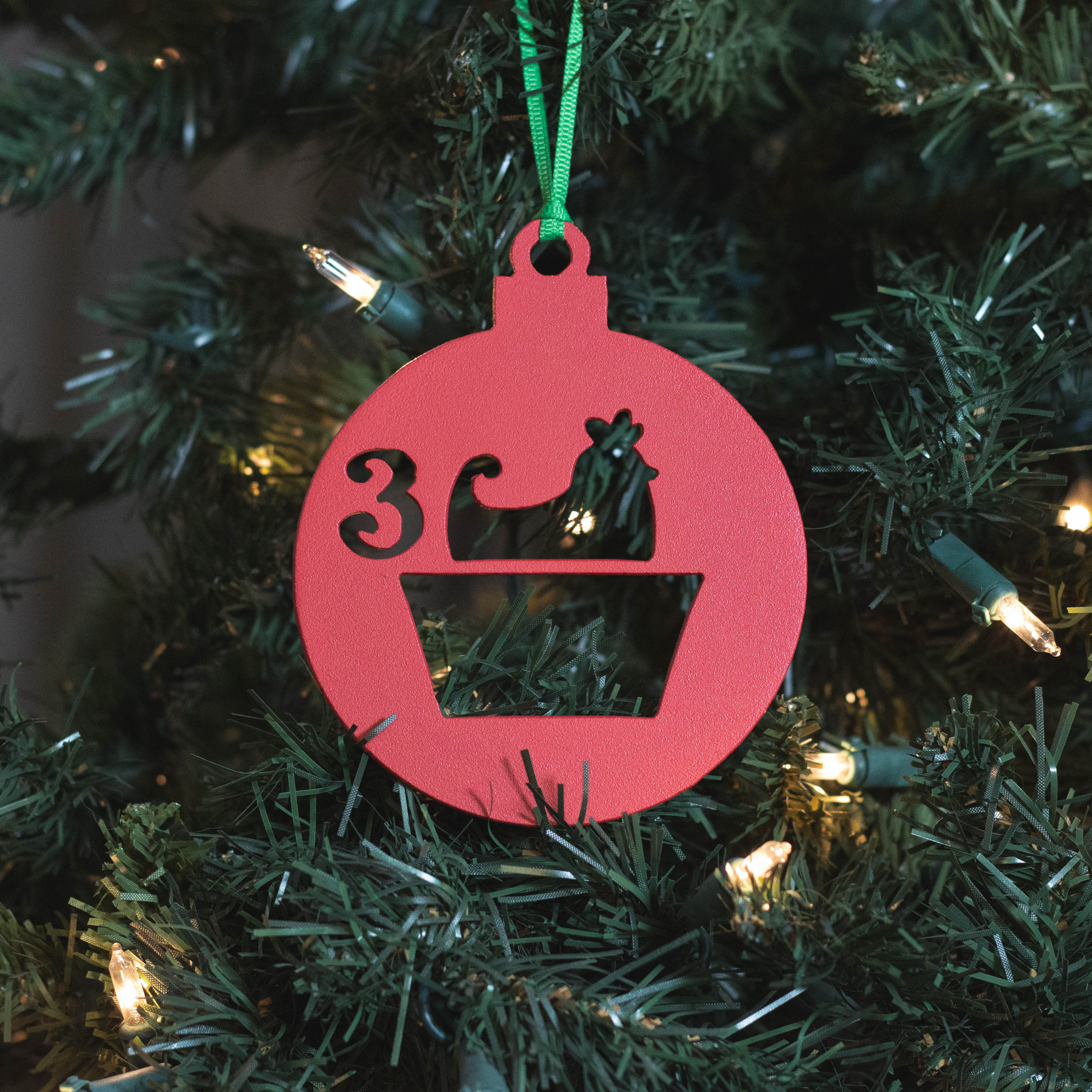 12 Days of Christmas - Day 3 Ornament - Red