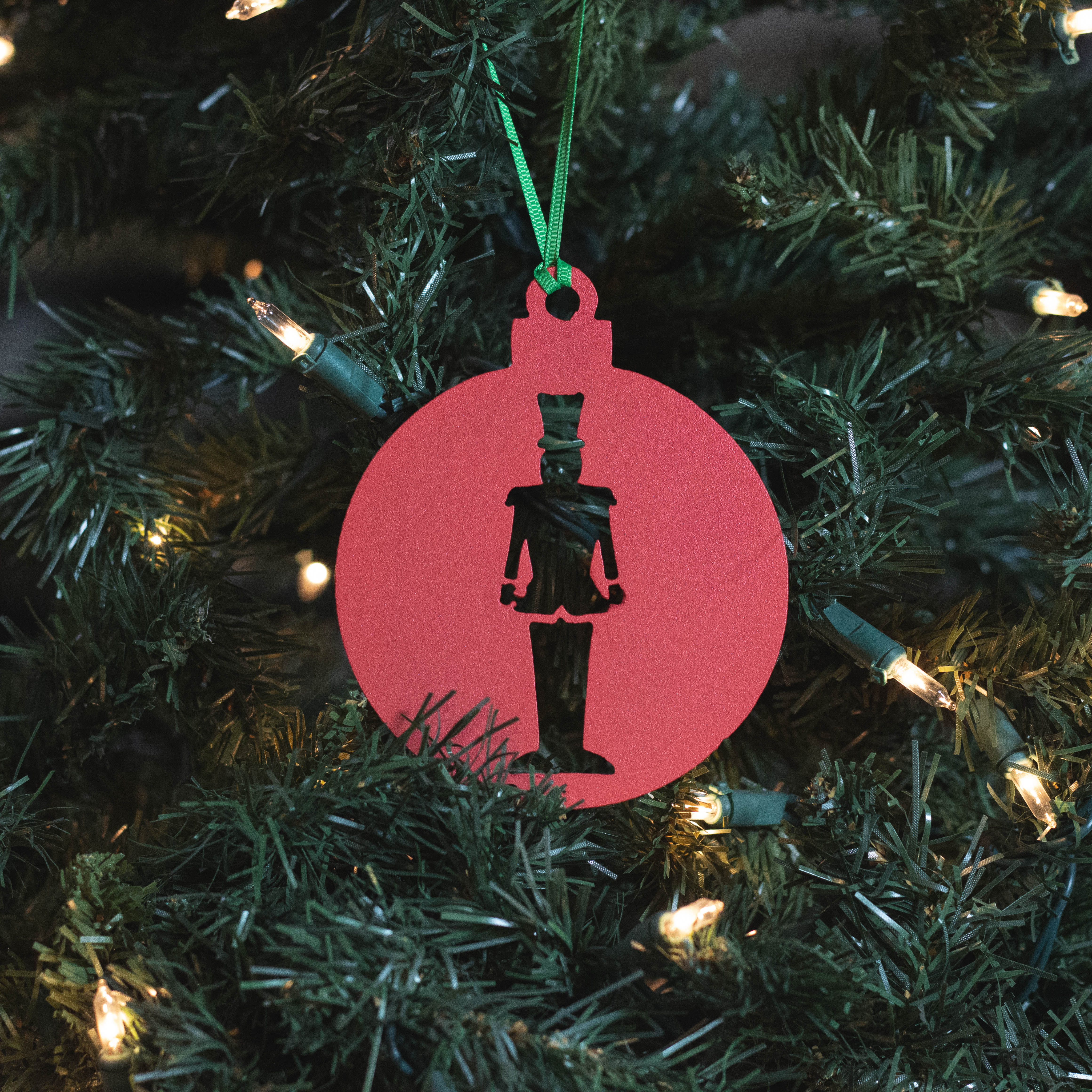 Round Soldier Ornament - Red