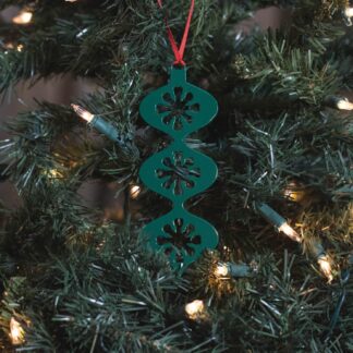 3 Tier Snowflake Ornamnet - Green