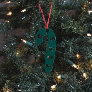 Candy Cane Ornament - Green