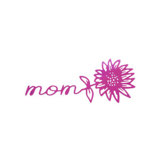 Mom Flower Sign - Pink